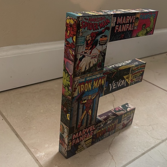 Marvel Superheroes Letter E Sign Home Decoration Wall Decor Kids Room Man CaveMa - Picture 4 of 7